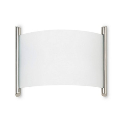 Luminosa Lighting Luminosa Niza Flush Wall Fixture Satin Nickel E27 60W 970Lm from B&Q