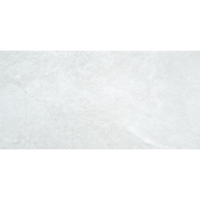 Sorrento Blanco Matt Natural Stone Effect Porcelain Indoor Wall & Floor Tile Sample from B&Q