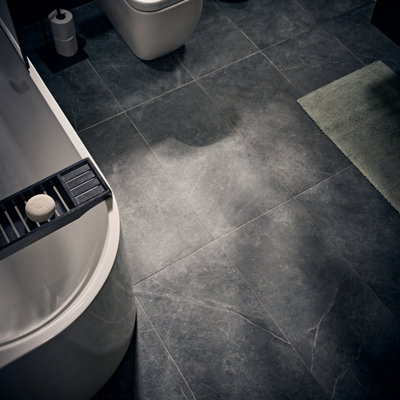 Ceramica Sorrento Anthracita Matt Natural Stone Effect Porcelain Indoor Wall & Floor TilePack Of 4(L)750mm (W)370mm