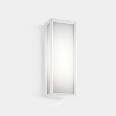 Luminosa Lighting Luminosa Skat Outdoor Led Box Wall Lantern WhiteWhite Ip65 21.8W 2700K from B&Q