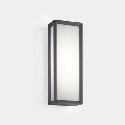 Luminosa Lighting Luminosa Skat Outdoor Led Box Wall Lantern Urban GreyWhite Ip65 21.8W 2700K from B&Q