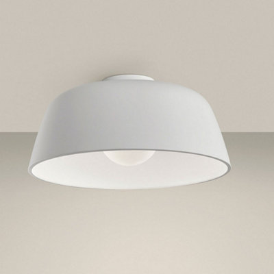 B&Q -  Luminosa Miso 433mm Cylindrical Semi Flush Light Large White E27