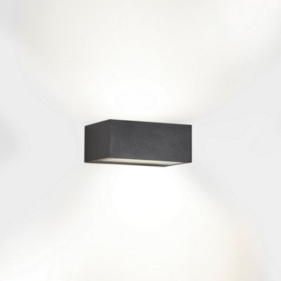 Luminosa Lighting Luminosa Nemesis Outdoor Led Up Down Light Urban GreyOpal Ip65 10.5W 2700K from B&Q