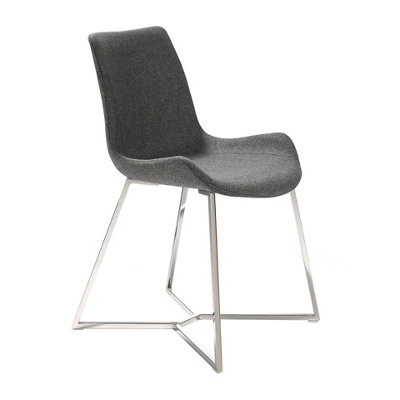 Angel Cerda Unisex Dark Grey Upholstered Dining Chair, Model - Image 3