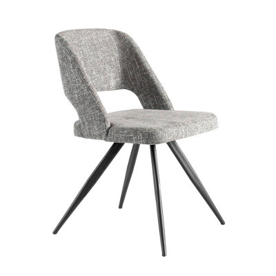 Angel Cerda Unisex Grey Model Fabric Swivel Chair, Black Stainless Steel - Image 3