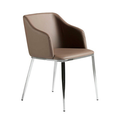 Stylish Brown Leatherette Dining Chair By Angel Cerda from B&Q