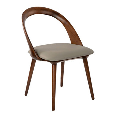Angel Cerda Stylish Walnut And Mink Leatherette Dining Chair