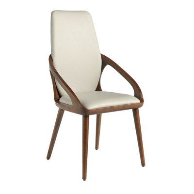 Rackhams Cream Leatherette Chair 4066 - Image 3