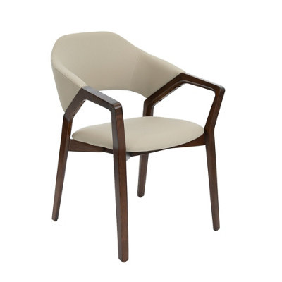 Angel Cerda Stylish Mink Leatherette Dining Chair With Armrests