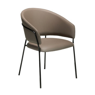 B&Q -  Stylish Dark Mink Leatherette Dining Chair