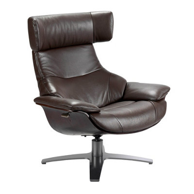 Angel Cerda Elegant Chocolate Brown Leather Swivel Recliner Armchair For Ultimate Comfort from B&Q