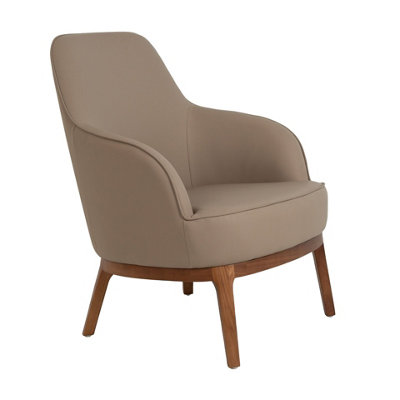 Angel Cerda Taupe Grey Leatherette Armchair from B&Q