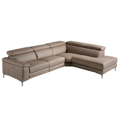 Angel Cerda Luxurious Right Chaise Longue Sofa In Mink Leather For Ultimate Relaxation from B&Q