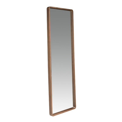 B&Q -  Elegant Rectangular Walnut Wall Mirror For Modern Interiors