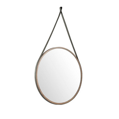 Rackhams Brown Round Walnut Wall Mirror 3038 - Image 3