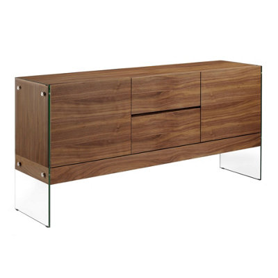 Elegant Walnut Sideboard With Glass LegsModel 3062 By Angel Cerda S.l. from B&Q