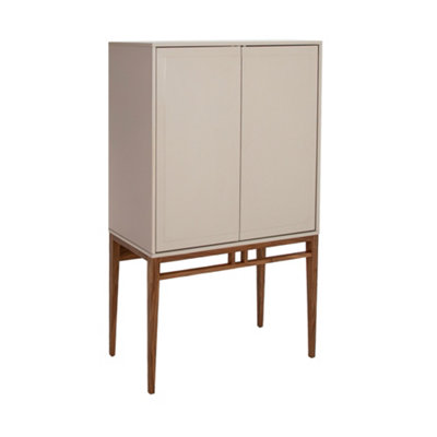 Angel Cerda Beige Stylish And Walnut High Sideboard For Modern Homes Extra Large