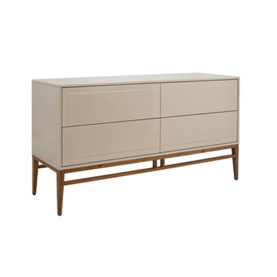 Angel Cerda Stylish Beige And Walnut Wood Sideboard For Modern Homes from B&Q