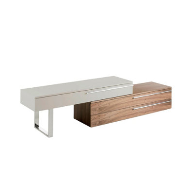 Angel Cerdá Beige Wood, Walnut And Chrome Plated Steel Tv Unit 3081 - Image 3