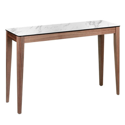 Angel Cerda Elegant Porcelain Marble And Walnut Console Table For Modern Homes from B&Q