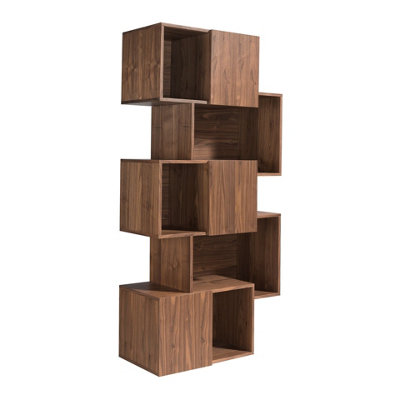 Angel Cerda Modern Walnut Wood Shelf With Doors For Stylish Storage from B&Q