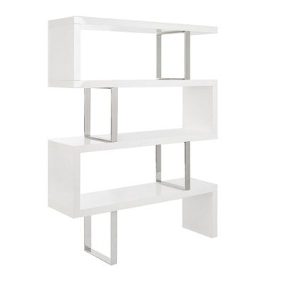 B&Q -  Modern White And Steel Shelving Unit For Stylish Home Organization