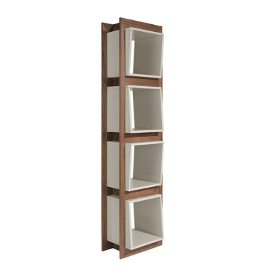 Angel Cerda Stylish Walnut Cube Shelf For Modern Homes from B&Q