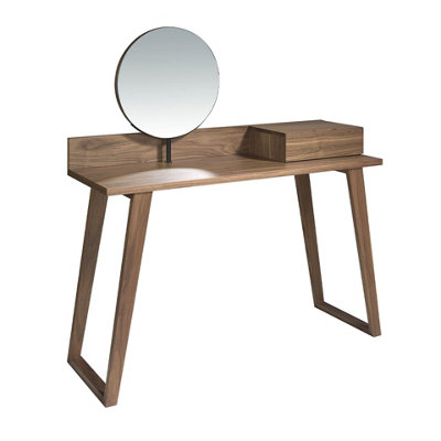 Angel Cerda Elegant Walnut Dressing Table With Mirror For Modern Bedrooms from B&Q