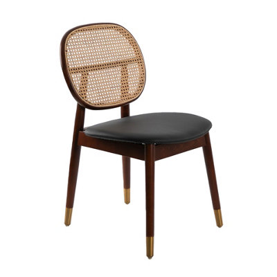 Rackhams Black Rattan And Leatherette Chair 4093 - Image 3