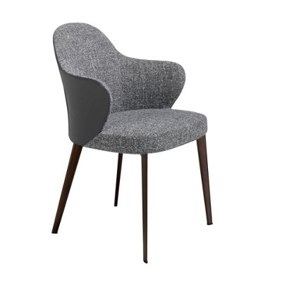 Angel Cerda Unisex Dark Grey Model Fabric & Leatherette Dining Chair - Image 3