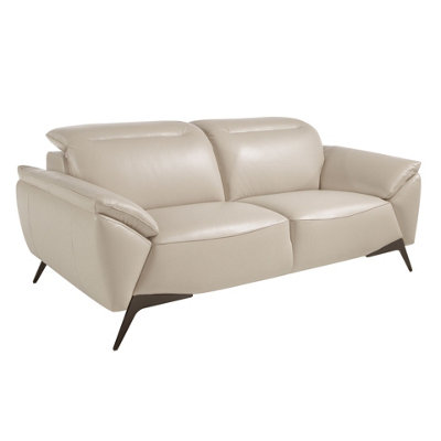 Angel Cerda Elegant Taupe Leather 2-Seater Sofa For Modern Living Rooms from B&Q