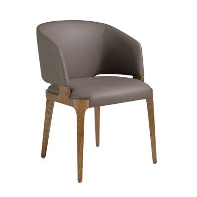 Angel Cerda Stylish Dark Mink Leatherette Dining Chair from B&Q