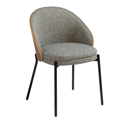 Angel Cerdá Grey Fabric And Walnut Chair 4115 - Image 3