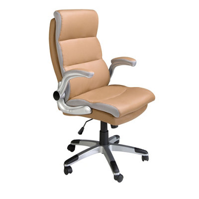 Angel Cerda Stylish Brown Leatherette Swivel Office Chair For Ultimate Comfort from B&Q