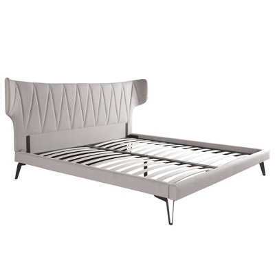 Angel Cerda Light Grey Fabric Bed With Stylish Design from B&Q