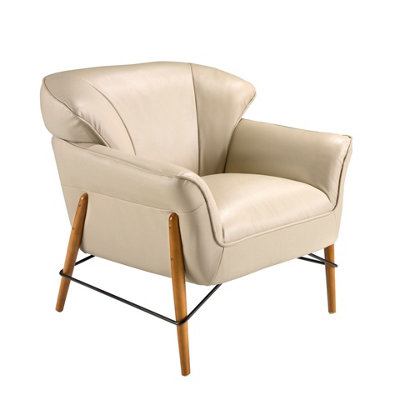 Angel Cerda Elegant Sand Leather Armchair With Modern Design from B&Q