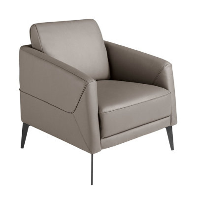 Angel Cerda Stylish Dark Grey Leather Armchair For Modern Interiors from B&Q