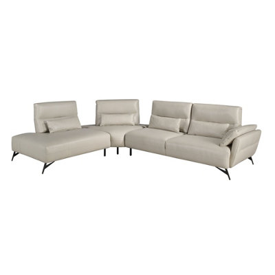 Angel Cerda Luxurious Left Chaise Longue Sofa In Sand Leather from B&Q