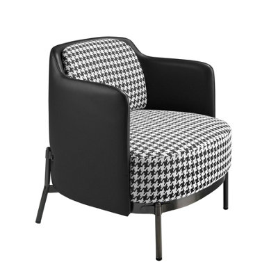 Angel Cerda Stylish Black And White Armchair With Leatherette Upholstery from B&Q