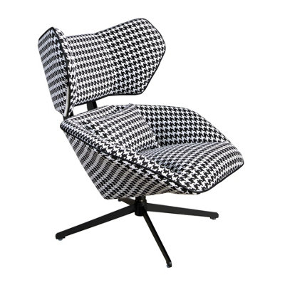 Angel Cerda Stylish Black And White Swivel Armchair For Modern Living Spaces from B&Q