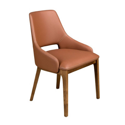 Angel Cerda Stylish Brown Leatherette Dining Chair For Modern Homes from B&Q