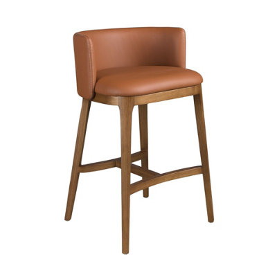 B&Q -  Stylish Brown Leatherette Bar Stool For Dining Room