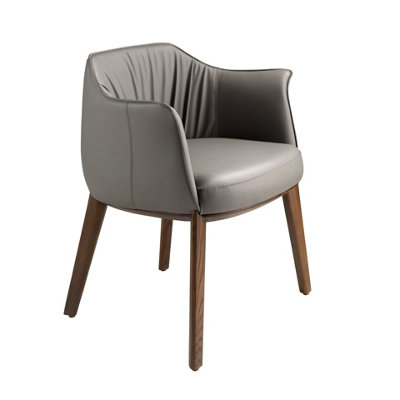 Angel Cerda Grey Stylish Leatherette Dining Chair