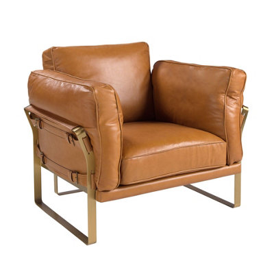 Angel Cerda Stylish Camel Leather Armchair For Modern Interiors from B&Q