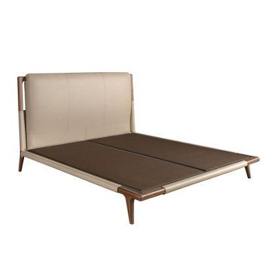 Angel Cerda Mink Coloured Leatherette Bed With An Original Headboard from B&Q