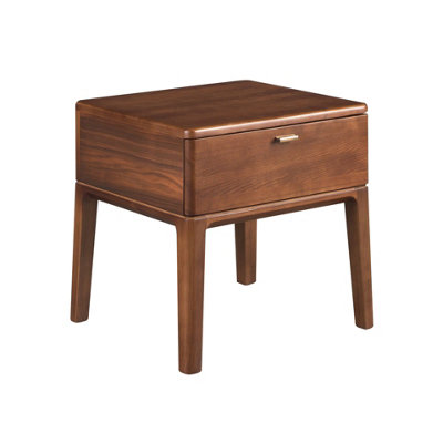 Angel Cerda Walnut Bedside Table With Wooden Structure