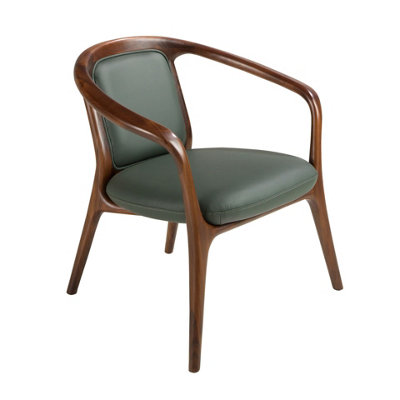 Angel Cerda Dark Green Leatherette  Armchair from B&Q
