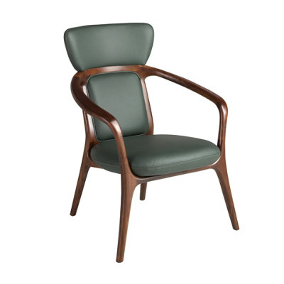 Angel Cerda Dark Green Leatherette  Armchair from B&Q