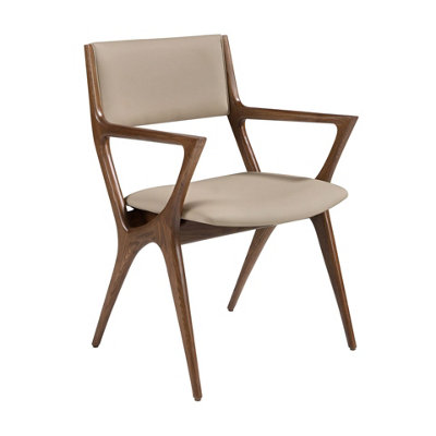 B&Q -  Mink Leatherette Chair With Armrests