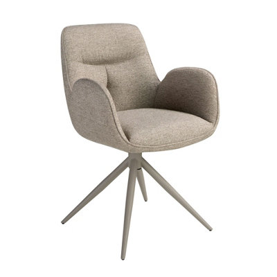 Angel Cerda Swivel Chair In Beige Fabric With Armrests from B&Q